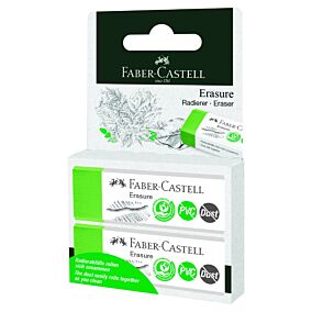 FABER-CASTELL γόμες πράσινες PVC-Free Dust 2τεμ.