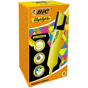 BIC μαρκαδόρος υπογράμμισης κίτρινος κουτί 10τεμ.