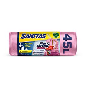 SANITAS σακούλα απορριμάτων με κορδόνι Flex & Strong Sweet Berry Large 10x45lt