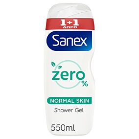 SANEX αφρόλουτρο Zero% Normal Skin 2x550ml 1+1 ΔΩΡΟ