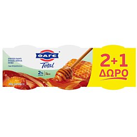 Γιαούρτι ΦΑΓΕ Total 2% με μέλι 2+1 δώρο (3x150g)