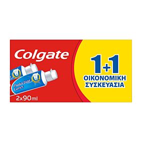 Colgate Protection Caries Οδοντόκρεμα 90ml 1+1 Οικονομική Συσκευασία