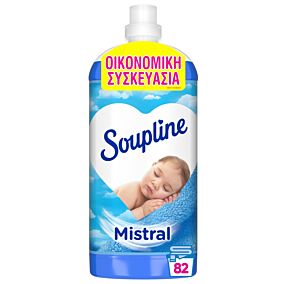 Soupline Mistral Συμπυκνωμένο Υγρό Μαλακτικό Ρούχων (1900ml) (82 μεζούρες) Οικονομική Συσκευασία